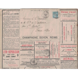 SAGE - 15c - ENTIER POSTAL - LETTRE ANNONCE PUBLICITAIRE - LYON-GARE - RHONE - LE 27 MARS 1900.