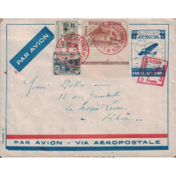 RHONE - LYON - EXPOSITION PHILATELIQUE POSTE AERIENNE - 2-5-1931 - LETTRE AEROPOSTALE AVEC BLOC VIGNETTE DE L'EXPO.