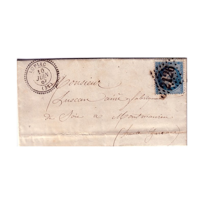 GERS - LUPIAC T22 DU 10-6-1867 No22 OBL.GC2126.