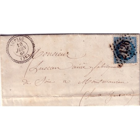GERS - LUPIAC T22 DU 10-6-1867 No22 OBL.GC2126.