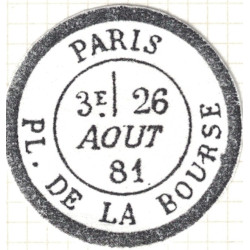 No075 - SAGE - CACHET ESSAI - PARIS PLACE DE LA BOURSE - RARE.