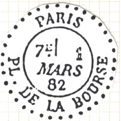 No085 - SAGE - CACHET ESSAI - PARIS PLACE DE LA BOURSE - PEU COURANT SUR 2c.