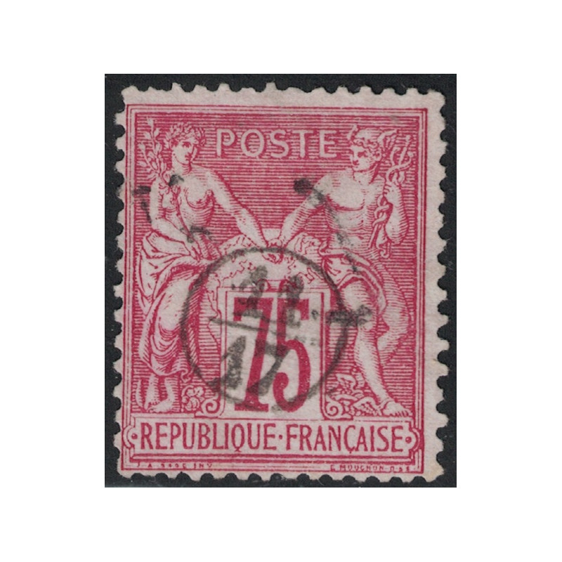 No071 - 75c SAGE - OBLITERATION CACHET DE FACTEUR 11/17 - RARE.