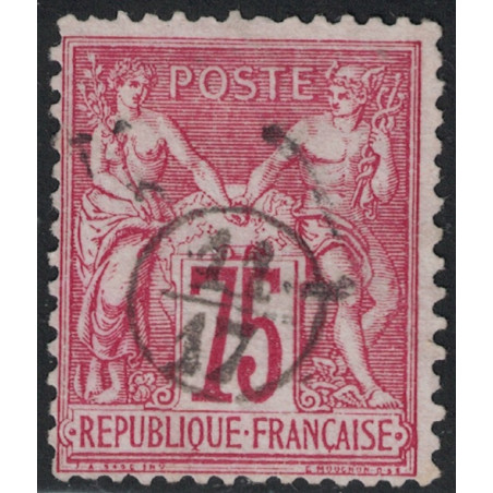 No071 - 75c SAGE - OBLITERATION CACHET DE FACTEUR 11/17 - RARE.