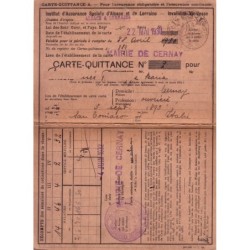 ALSACE LORRAINE-CARTE DES RETRAITES OUVRIERES ET PAYSANNES.