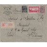 PARIS - 118 - LETTRE RECOMMANDEE - PERFORATION P.L.M. SUR LES 3 TIMBRES - CHEMIN DE FER PARIS-LYON-MARSEILLE - 14-11-1931.