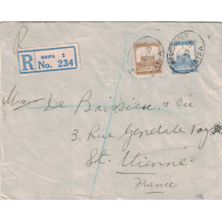 PALESTINE - HAIFA - LETTRE RECOMMANDEE DE LA BANQUE OTTOMANE POUR LA FRANCE LE 3-5-1933.