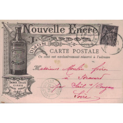 COTE D'OR - DIJON - SAGE 10c SUR CARTE PRIVEE ILLUSTREE "NOUVELLE ENCRE J.GARDOT DIJON" LE 21-5-1901.