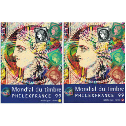 MONDIAL DU TIMBRE - PHILEXFRANCE 1999 - CATALOGUE TOME 1 ET 2.