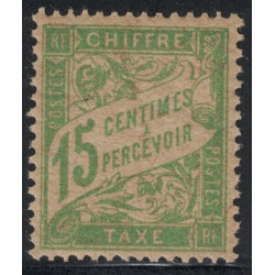 TAXE No030 - 15c VERT JAUNE ** - COTE 90€.