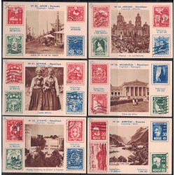 CHROMO - 31IMAGE AVEC ILLUSTRATIONS DE TIMBRES PAR PAYS AVEC PHOTO DES CAPITALES