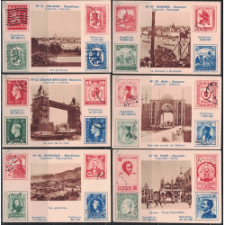 CHROMO - 31IMAGE AVEC ILLUSTRATIONS DE TIMBRES PAR PAYS AVEC PHOTO DES CAPITALES