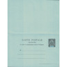 MAYOTTE - TYPE GROUPE - CARTE POSTALE AVEC REPONSE NEUVE 10+10c NOIR SUR BLEU.