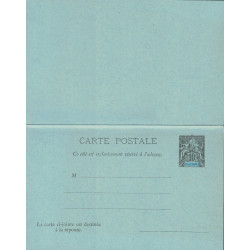 DIEGO SUAREZ - TYPE GROUPE - CARTE POSTALE REPONSE 10+10 NOIR SUR BLEU.