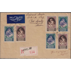 VAL D'OISE - HERBLAY - LETTRE AVION RECOMMANDEE POUR PORT LYAUTEY - MAROC - BEL AFFRANCHISSEMENT DU 18-1-1940.