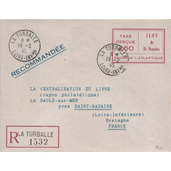 LIBERATION - ILOT DE SAINT NAZAIRE - ENTIER POSTAL ROUGE 4F50 - TAXE PERCUE - COTE 450€ - SIGNE CALVES.
