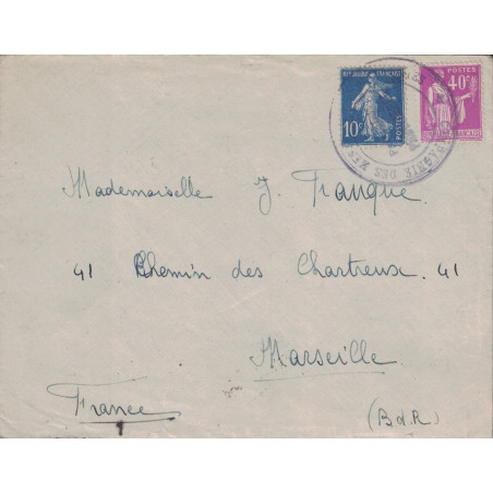 PAIX ET SEMEUSE - PAQUEBOT PROVIDENCE - MESSAGERIES MARITIMES - DE BEYROUTH POUR LA FRANCE.