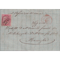 ITALIE - ITALIE MARSEILLE EN ROUGE - TIMBRE ITALIEN GC2240 DE MARSEILLE - 17-5-1865.