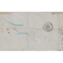 PAQUEBOT DE LA MEDITERRANEE - MEINAM - 9 AVRIL 1864 - EMPIRE N°21 ET 23 OBLITERATION ANCRE - LETTRE POUR CONSTANTINOPLE