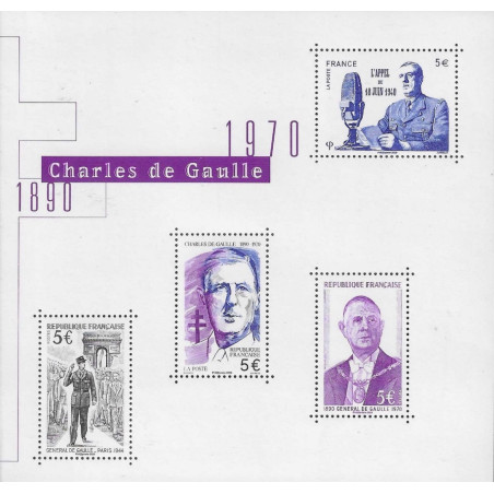 F5445 - CHARLES DE GAULLE - CINQUANTENAIRE DE SA MORT - 2020.