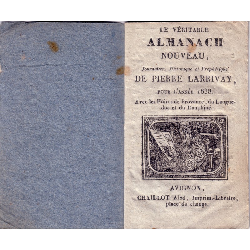 VAUCLUSE - AVIGNON - ALMANACH 1838 DE PIERRE LARRIVAY.