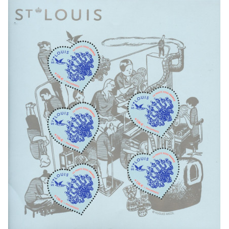 BLOC FEUILLET No0153 - SAINT VALENTIN - COEUR DE ST LOUIS - 2022.