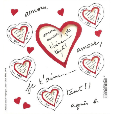 BLOC FEUILLET No0154 - SAINT VALENTIN - COEUR AGNES B - 2023.