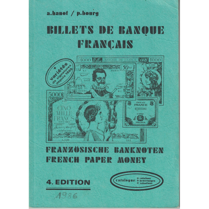 BILLETS DE BANQUE FRANCAIS - FRENCH PAPER MONEY - BANOT & P.BOURG - 1986.