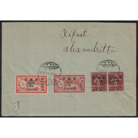 SYRIE - MERSON - VOL ALEP ALEXANDRETTE - PAR AVION MILITAIRE PAR ARRACHARD 1921