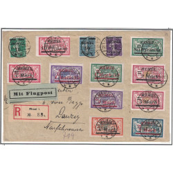 MEMEL - MERSON - COURRIER AERIEN DE MEMEL A DANZIG RECOMMANDEE - LE 15-5-1922 - SUPERBE AFFRANCHISSEMENT.