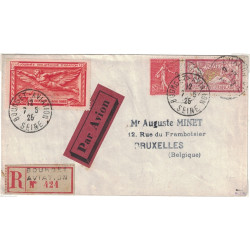 MERSON - VOL COMMEMORATIF PARIS-BRXELLES - A L'OCCASION DE LA JOURNEE PHILATELIQUE D'AVIATION DU BOURGET MAI 1925.