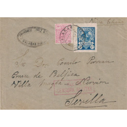 ESPAGNE - CALANAS - MARQUE HUELVA CENSURA MILITAR - LE 16 JUIN 1937 - LETTRE POUR SEVILLE.
