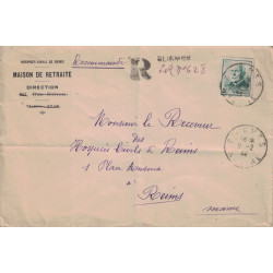 NIEVRE - BLISMES - CACHET DU 9-2-1944 - RECOMMANDEE PROVISOIRE GRIFFE BLISMES - AFFRANCHISSEMENT A 5F - PETAIN.