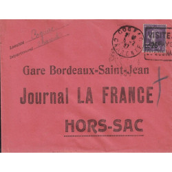 CHARENTE - COGNAC - DAGUIN - SEMEUSE N°218 SUR SUR ENVELOPPE HORS SAC - LE 5-2-1927 - PEU COURANT