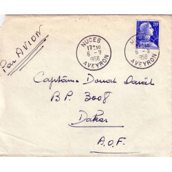 AVEYRON - NUCES - LE 6-9-1958 PAR AVION POUR DAKAR - BP3008.