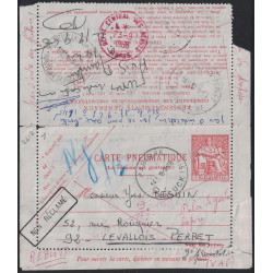CHAPLAIN - 1F60 - PARIS 96 POUR LEVALLOIS PERRET - DELAI DE GARDE EXPIRE - NON RECLAME - REBUTS - VERSO CACHET ROUGE DES REBUTS.