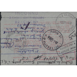 CHAPLAIN - 1F60 - DE PARIS 97 POUR CLICHY - LE 21-1-1967 - INCROYABLE RECHERCHE.
