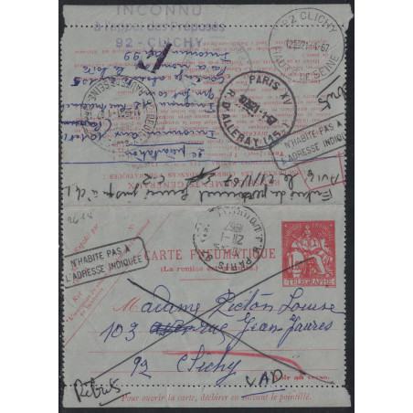 CHAPLAIN - 1F60 - DE PARIS 97 POUR CLICHY - LE 21-1-1967 - INCROYABLE RECHERCHE.