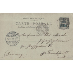 ZANZIBAR - ENTIER POSTAL POUR L'ALLEMAGNE - CACHET MARITIME LA REUNION A MARSEILLE *L.V.N°2* - 7 MAI 1899.