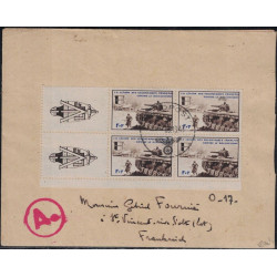 LEGION DES VOLONTAIRES FRANCAIS - L.V.F. - LETTRE AYANT CIRCULEE - BLOC DE 4 DU N°8 - AVEC CORRESPONDANCE DE RUSSIE.