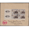 LEGION DES VOLONTAIRES FRANCAIS - L.V.F. - LETTRE AYANT CIRCULEE - BLOC DE 4 DU N°8 - AVEC CORRESPONDANCE DE RUSSIE.