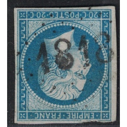 No014B - EMPIRE - 20c - CACHET D'ESSAI GROS CHIFFRE 1818 LYON - RHONE.