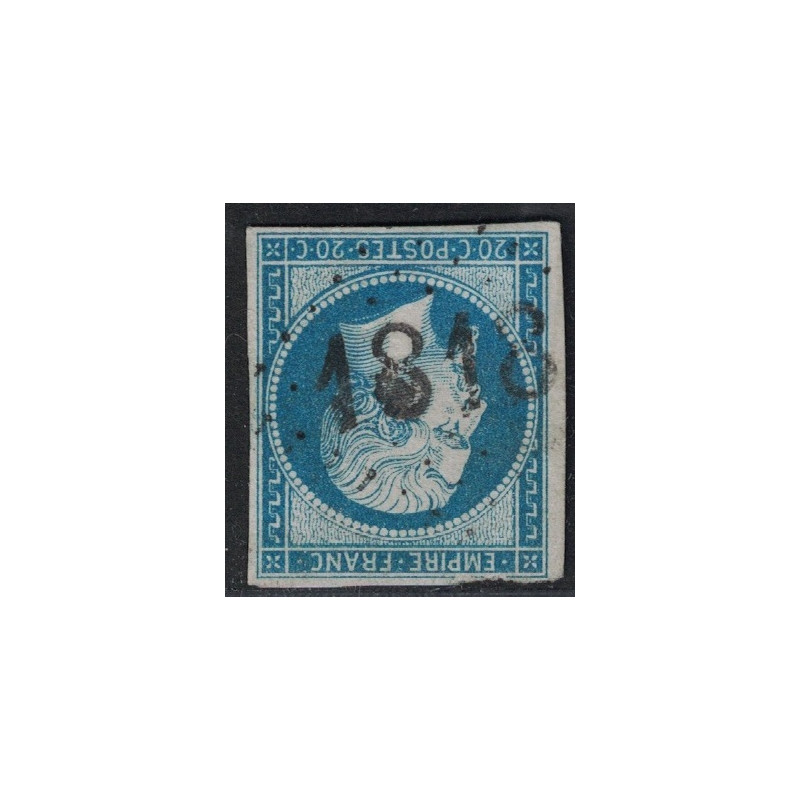 No014B - EMPIRE - 20c - CACHET D'ESSAI GROS CHIFFRE 1818 LYON - RHONE.