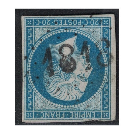 No014B - EMPIRE - 20c - CACHET D'ESSAI GROS CHIFFRE 1818 LYON - RHONE.