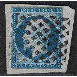 No014 - EMPIRE - 20c - GRILLE SARDE SUR PETIT FRAGMENT DE LETTRE.
