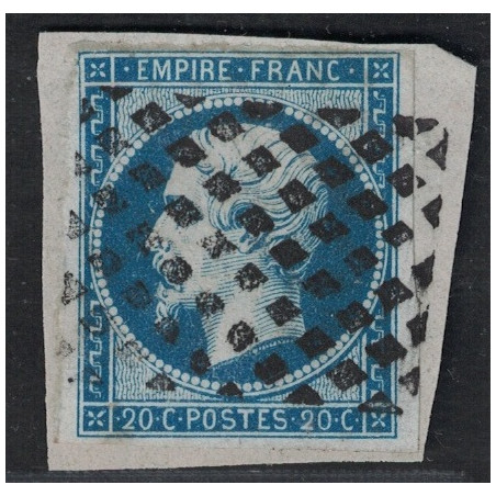 No014 - EMPIRE - 20c - GRILLE SARDE SUR PETIT FRAGMENT DE LETTRE.