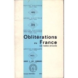 OBLITERATION DE FRANCE SUR TIMBRES DETACHES - ARMAND MATHIEU -1974.