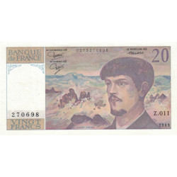 20 FRANCS DEBUSSY - DATE 1983 - N° - Z.011 - BILLET NON UTILISE.