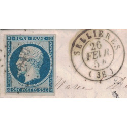 JURA - SELLIERES - REPUBLIQUE - N°10 - LE 24 FEVRIER 1854.