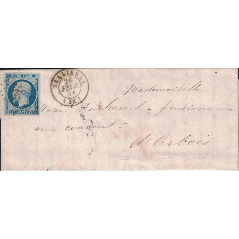 JURA - SELLIERES - REPUBLIQUE - N°10 - LE 24 FEVRIER 1854.